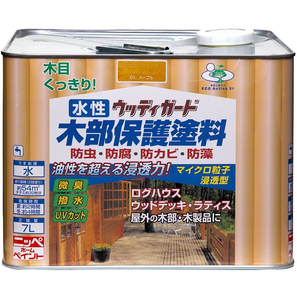 【送料無料】ニッペホームプロダクツ 水性ウッディガード 7L メープル