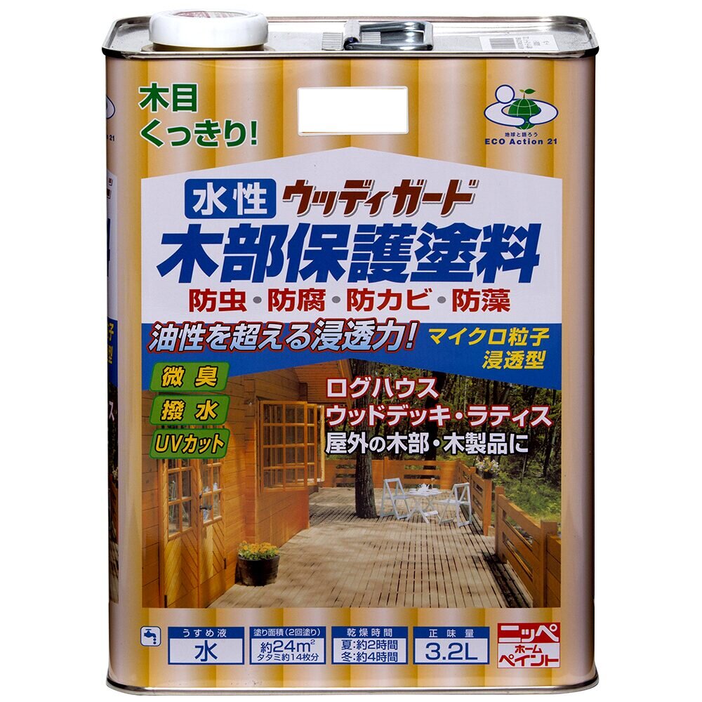【送料無料】ニッペホームプロダクツ 水性ウッディガード 3.2L ライトオーク