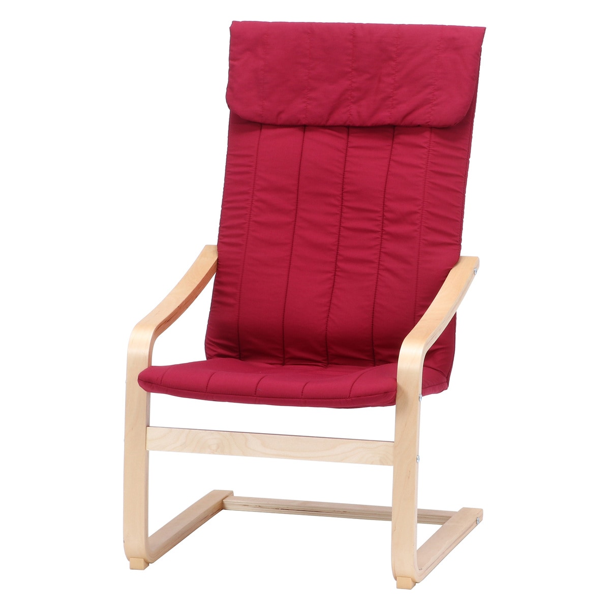 【送料無料】不二貿易 リラックスチェアー スリム ワインレッド A1041E 【メーカー直送・代引不可・置配不可・配送地域限定】