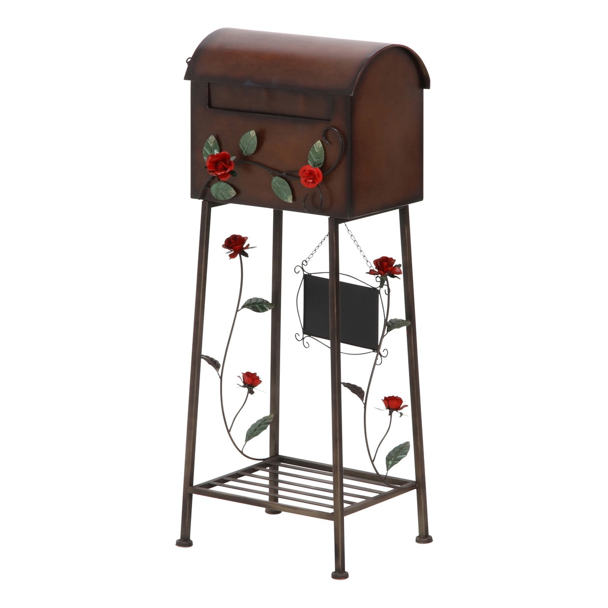【送料無料】不二貿易 メールボックス ローズ横型 ブラウン XBDT683 【メーカー直送・代引不可・置配不可・配送地域限定】