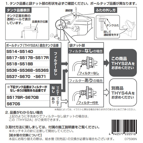送料無料】【在庫限り】TOTO トイレ補修パーツ ボールタップ THYS2A ×5 
