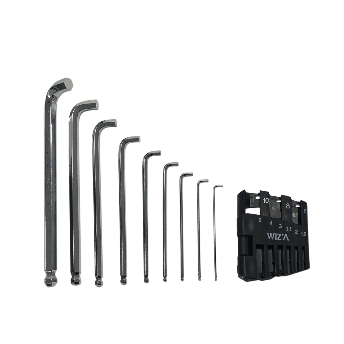 ウイザ WIZA ショートヘッド六角棒レンチ&ボールポイント 9本組 WZBP-09 アークランズ