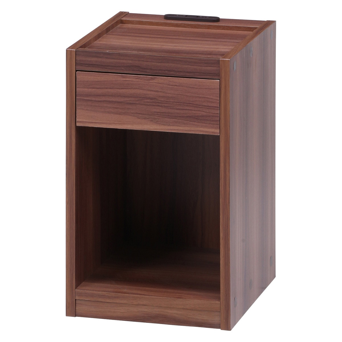 【送料無料】不二貿易 ベッドサイドテーブル BR コンセント付き 2017-1108-02 【メーカー直送・代引不可・置配不可・配送地域限定】