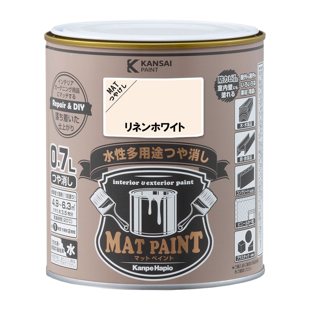 カンペハピオ(Kanpe Hapio) ペンキ 塗料 水性 つやあり くろ 7L カンペハピオ(Kanpe Hapio) ペンキ 塗料 水性 つやあり くろ 7L