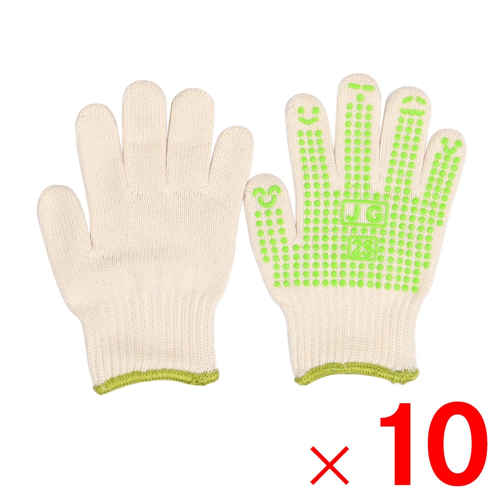 軍手 滑り止め付き 12双 天然ゴム 作業用 安全 グリーン Lサイズ 1731 軍手