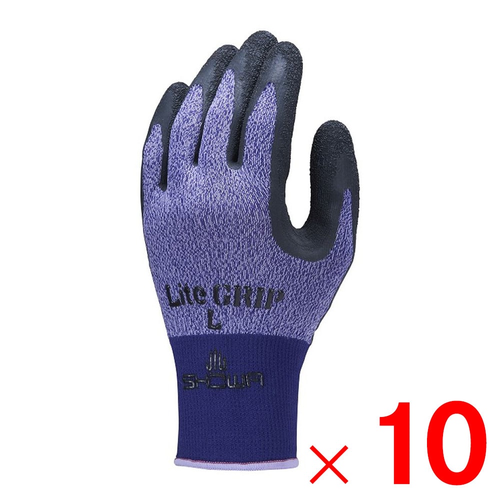 【送料無料】ショーワ 作業手袋 ライトグリップ パープル L No.341 ×10双 セット販売