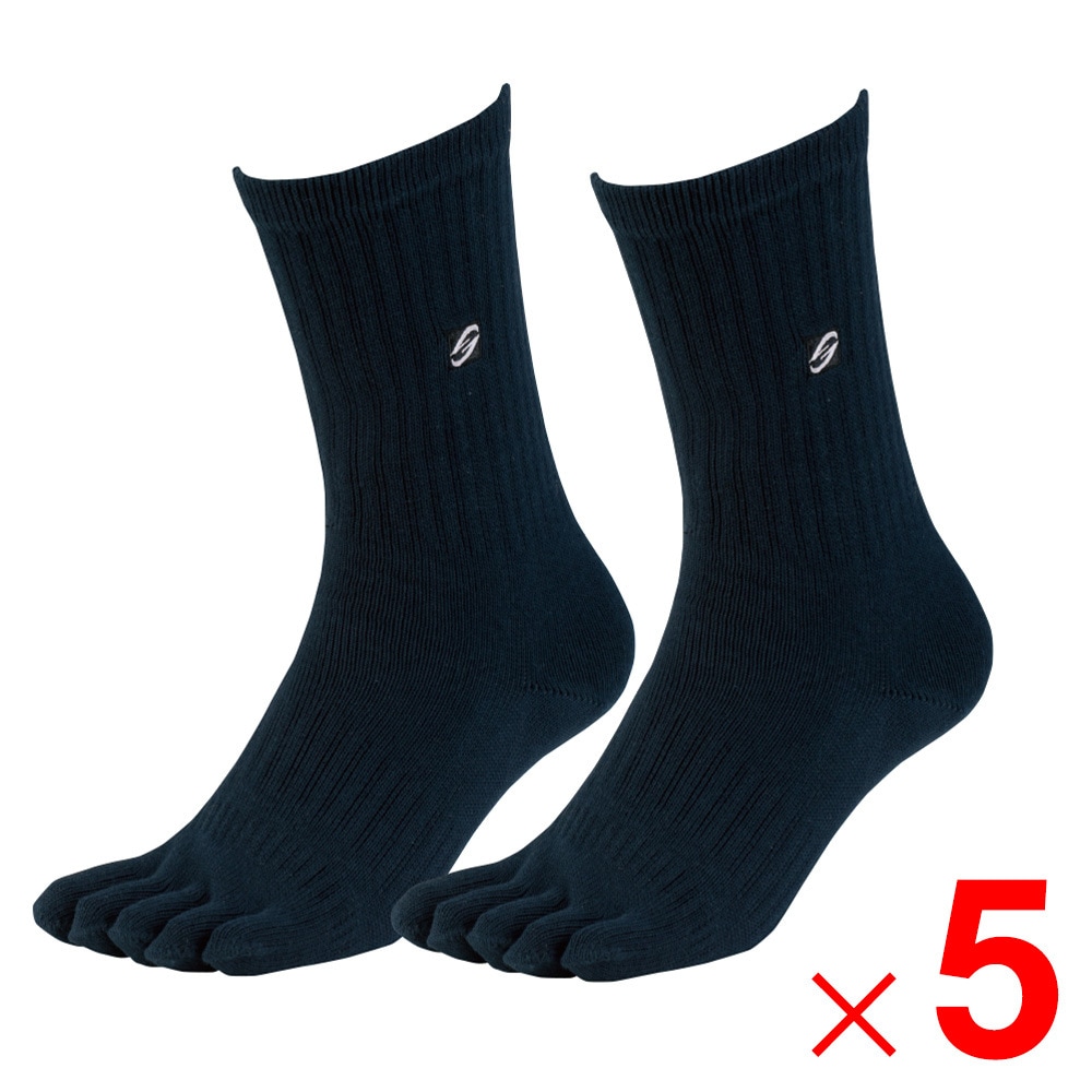 【送料無料】ニオイクリア×グラディエーター ニオイクリア 作業靴下 ハイパー クルー 5本指 2P ネイビー L G-8225 ×5個 セット販売