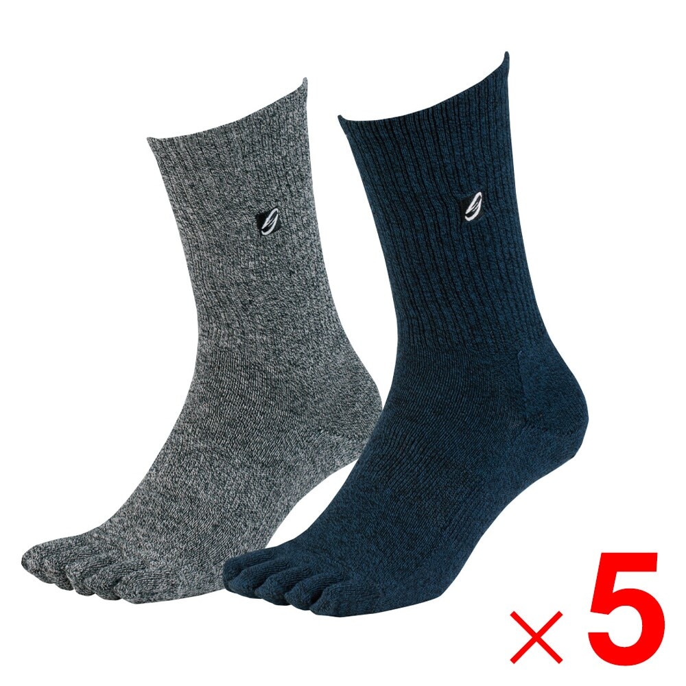 【送料無料】ニオイクリア×グラディエーター ニオイクリア 作業靴下 90°クルー5本指 2P モクMIX LL G-8425 ×5個 セット販売