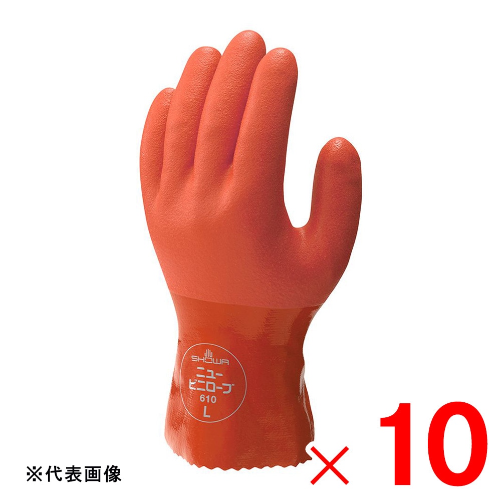 【送料無料】ショーワ 作業手袋 ニュービニローブ オレンジ M No.610 ×10双 セット販売