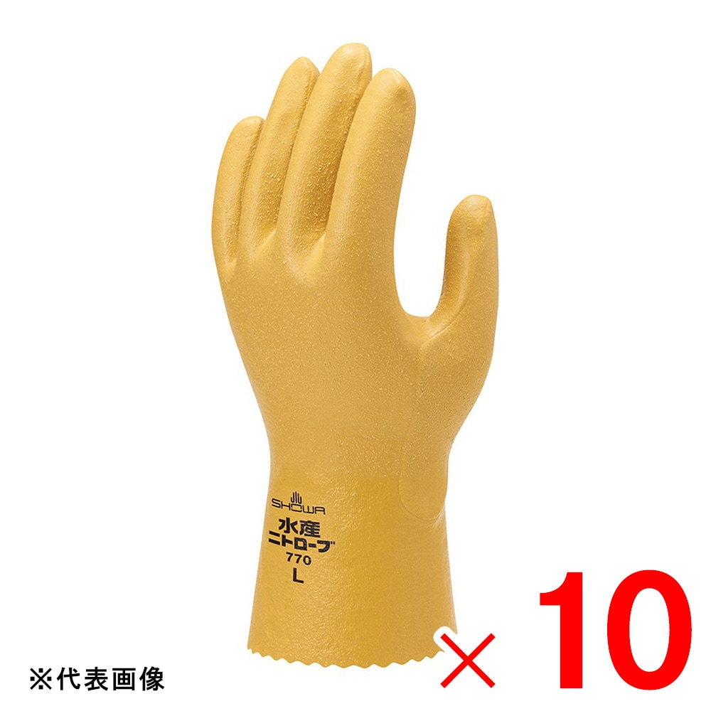 【送料無料】ショーワ 作業手袋 水産ニトローブ イエロー M No.770 ×10双 セット販売