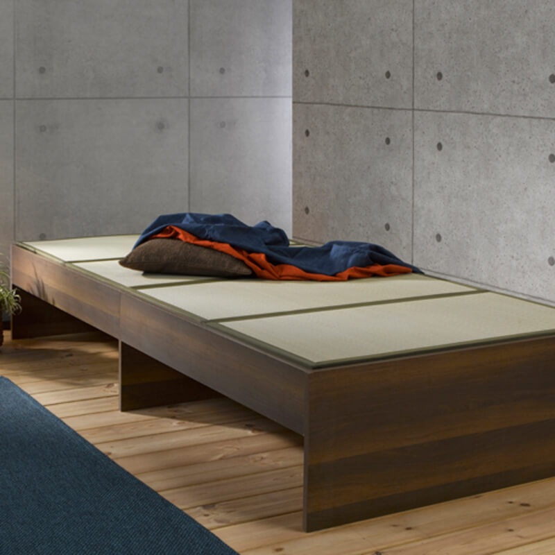 【送料無料】畳ベッド ヘッドレス シングル ブラウン 【メーカー直送・代引不可・置配不可・配送地域限定】