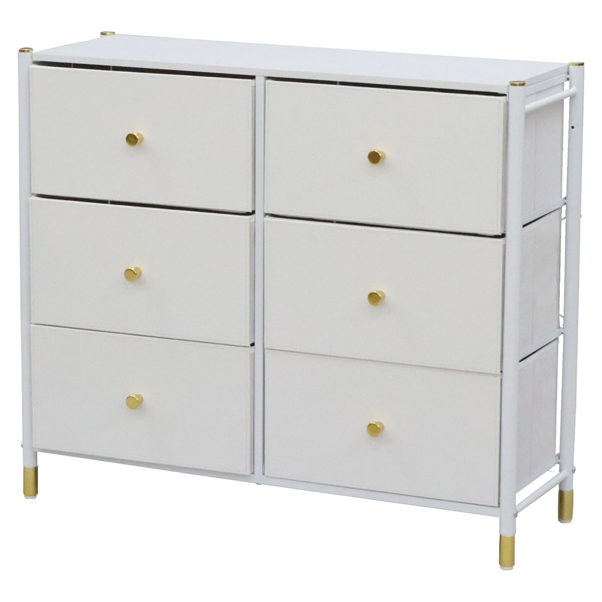 【送料無料】エイ・アイ・エス ファブリックチェスト 6D ホワイト FC-6H03 WH 【メーカー直送・代引不可・置配不可】