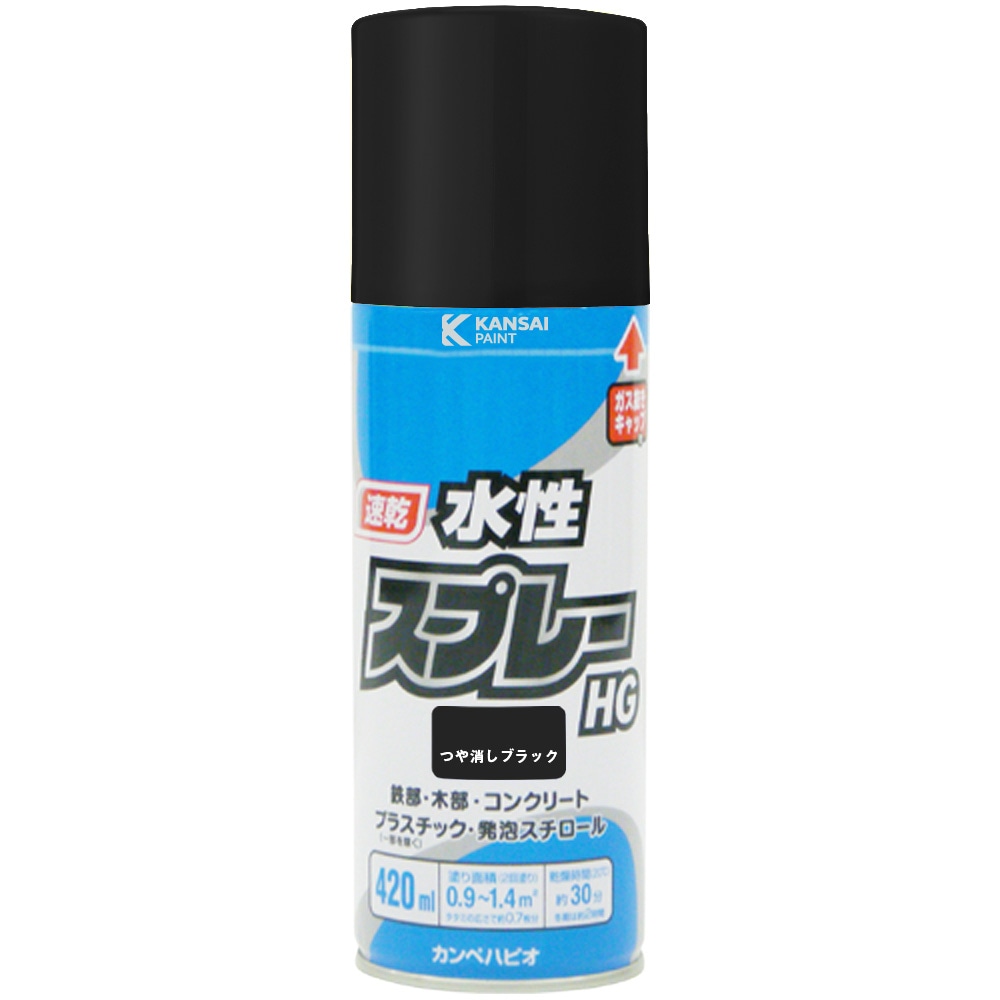 カンペハピオ 水性スプレーHG 420ml つや消ブラック