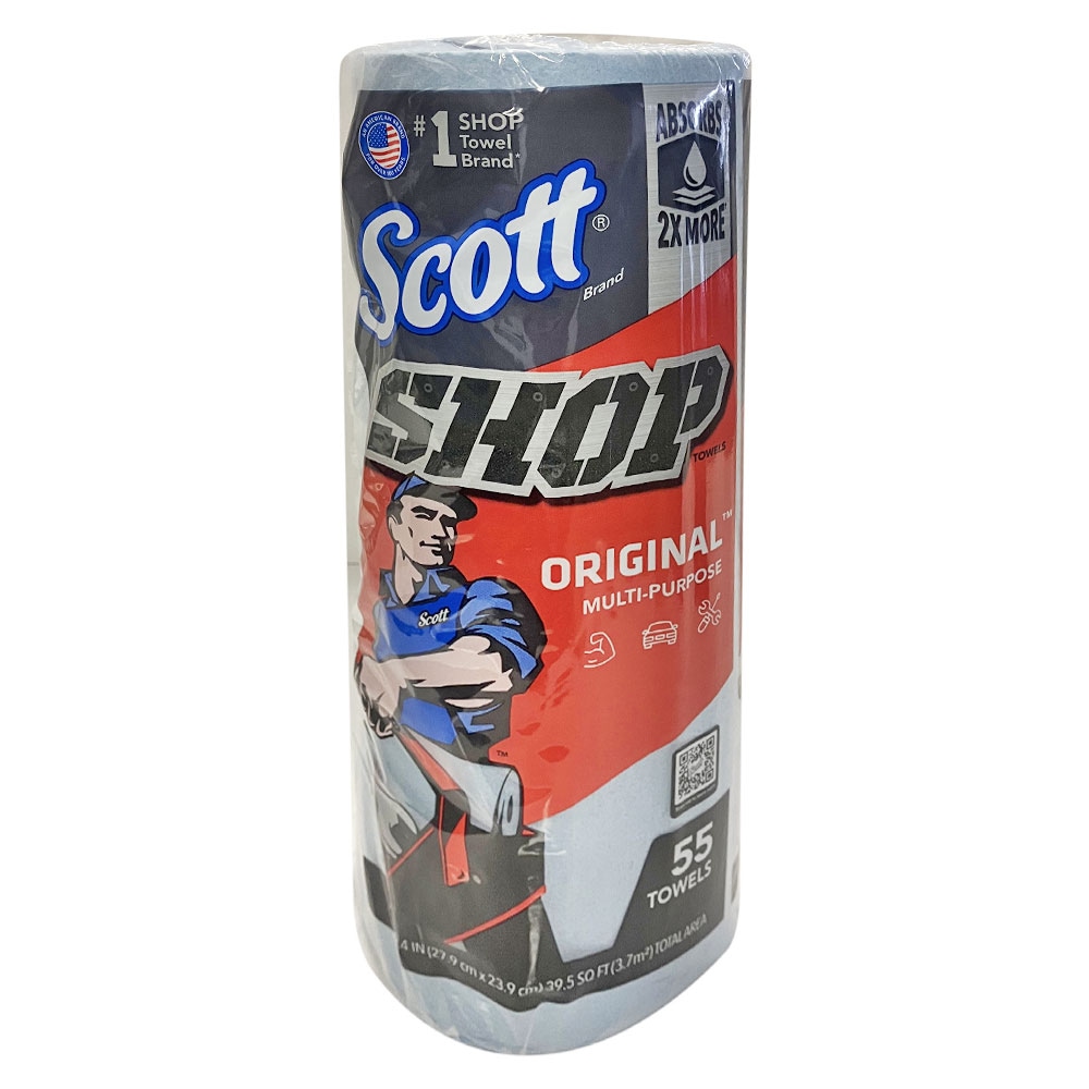 送料無料】スコット ショップタオル ブルーロール 55カット 紙ウエス