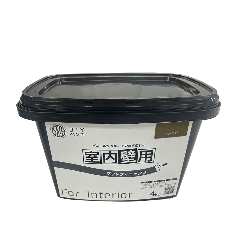 【送料無料】ニッペホームプロダクツ STYLE DIYペンキ マットフィニッシュ 室内壁用 4kg オリーブドラブ