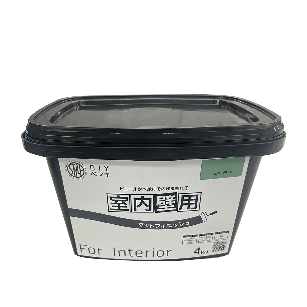 【送料無料】ニッペホームプロダクツ STYLE DIYペンキ マットフィニッシュ 室内壁用 4kg ミスティグリーン