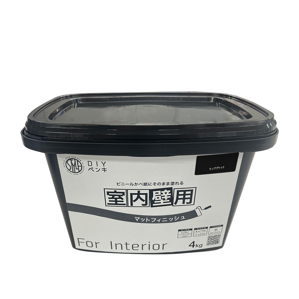 【送料無料】ニッペホームプロダクツ STYLE DIYペンキ マットフィニッシュ 室内壁用 4kg ランプブラック