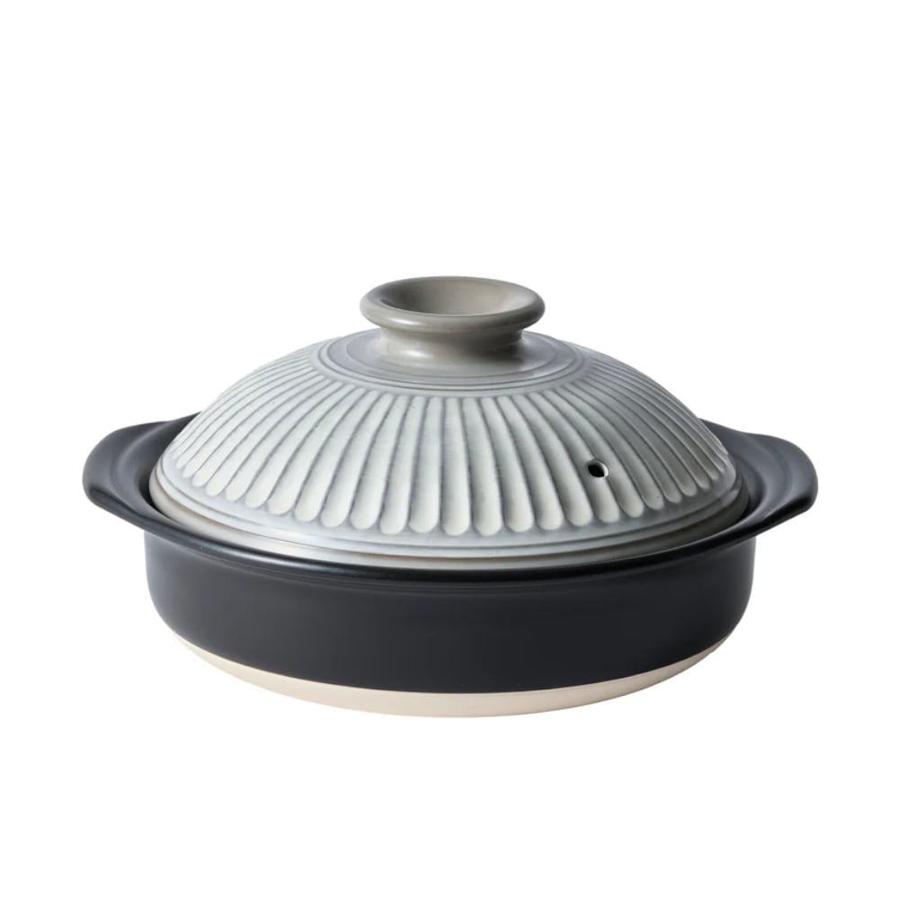 【送料無料】銀峯 菊花 8号鍋 粉引 土鍋 2～3人用