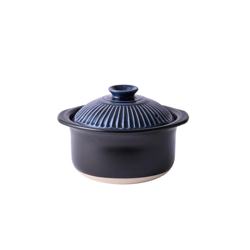 【送料無料】銀峯 菊花 ごはん鍋 2合炊き 瑠璃 土鍋