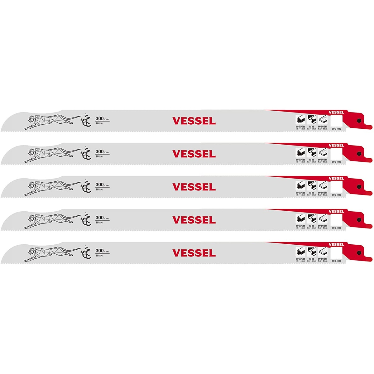 ベッセル VESSEL チーターブレード 山数18 5枚入り 300mm No.SBC-1830-5