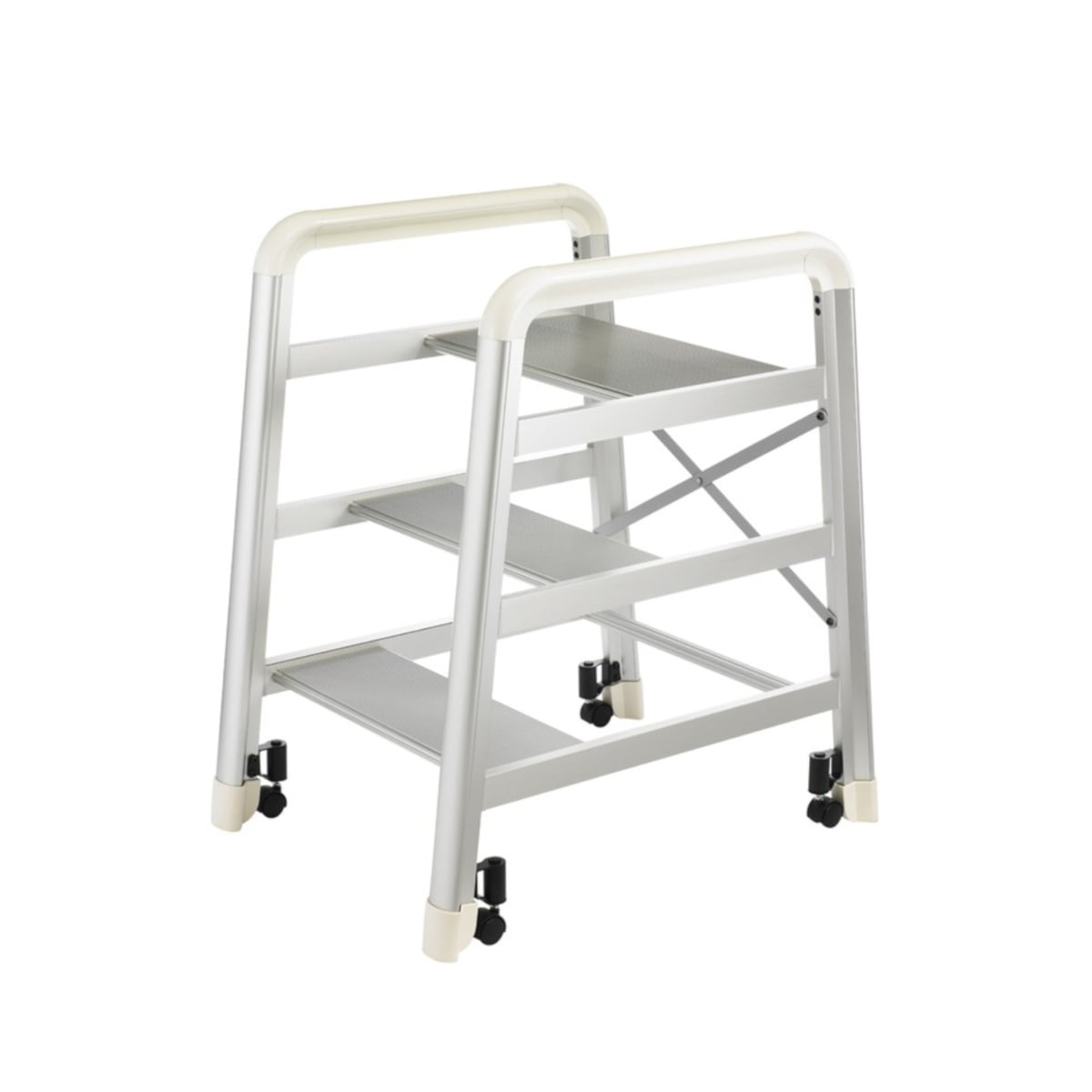 【送料無料】【法人限定】長谷川工業 踏台 キャンバー 3段 シルバー DE2.0-3S 【メーカー直送・代引不可・置配不可・配送地域限定】