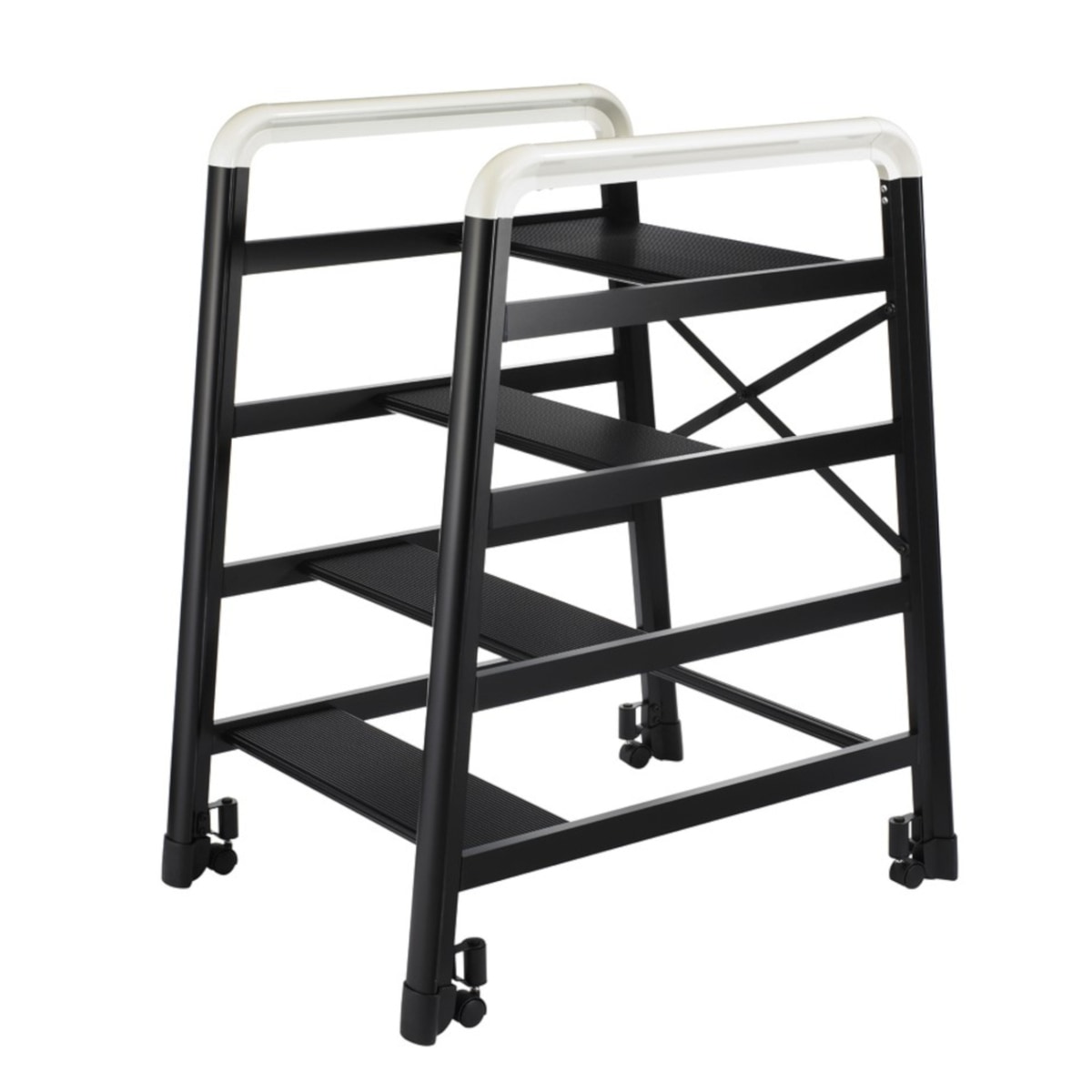 【送料無料】【法人限定】長谷川工業 踏台 キャンバー 4段 ブラック DE2.0-4B 【メーカー直送・代引不可・置配不可・配送地域限定】