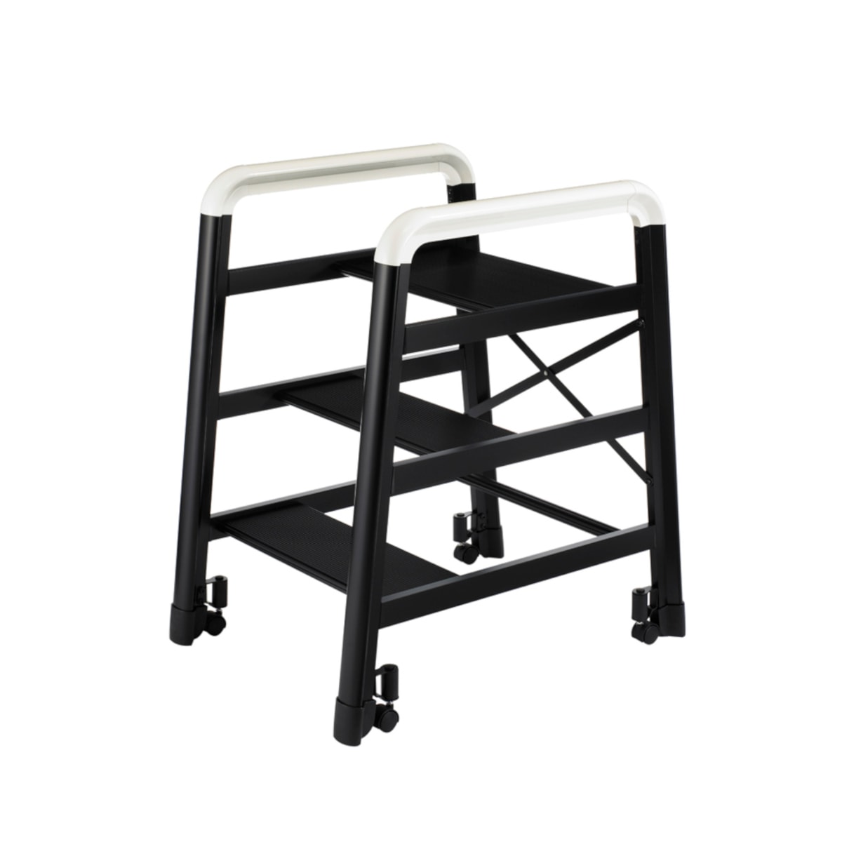 【送料無料】【法人限定】長谷川工業 踏台 キャンバー 3段 ブラック DE2.0-3B 【メーカー直送・代引不可・置配不可・配送地域限定】