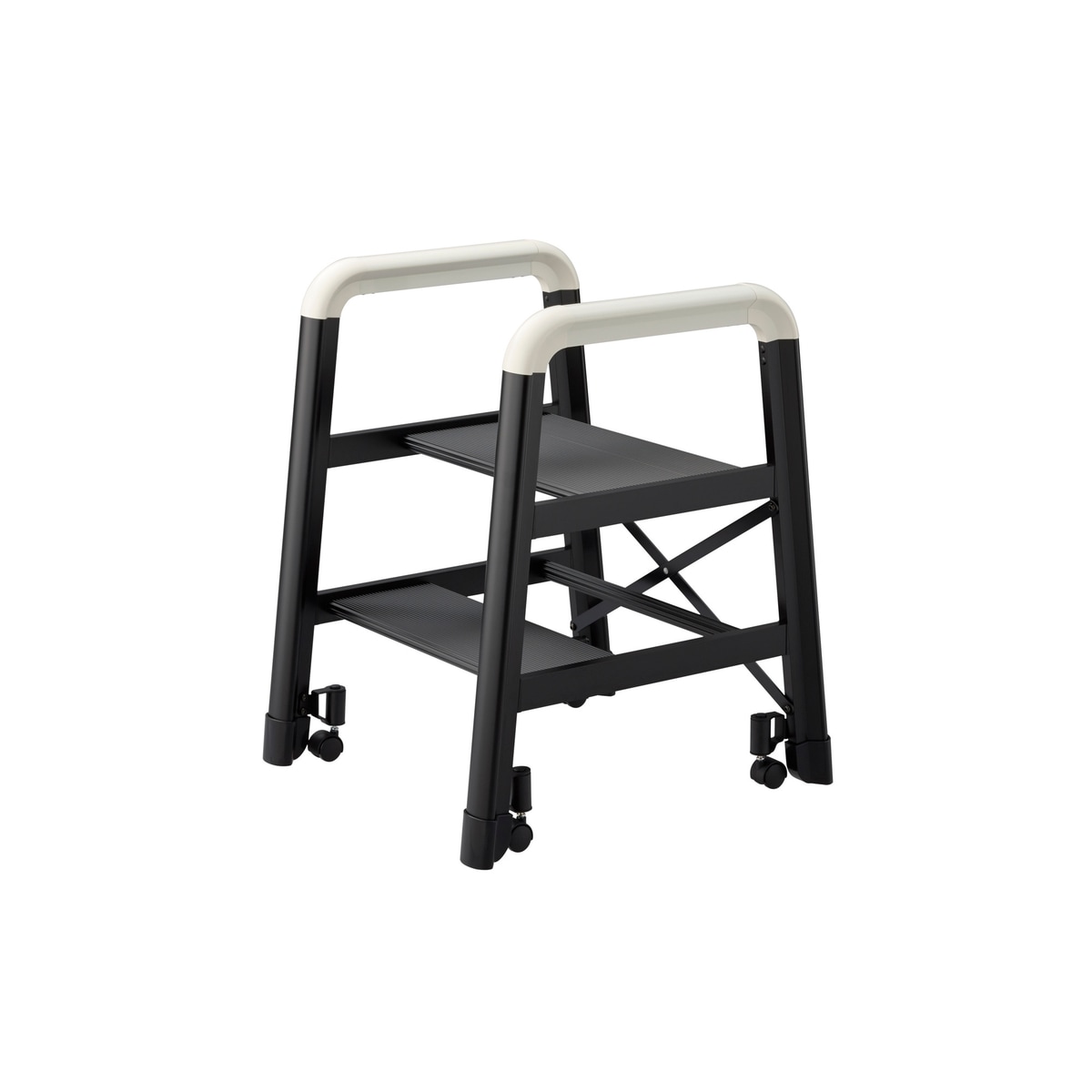 【送料無料】【法人限定】長谷川工業 踏台 キャンバー 2段 ブラック DE2.0-2B 【メーカー直送・代引不可・置配不可・配送地域限定】