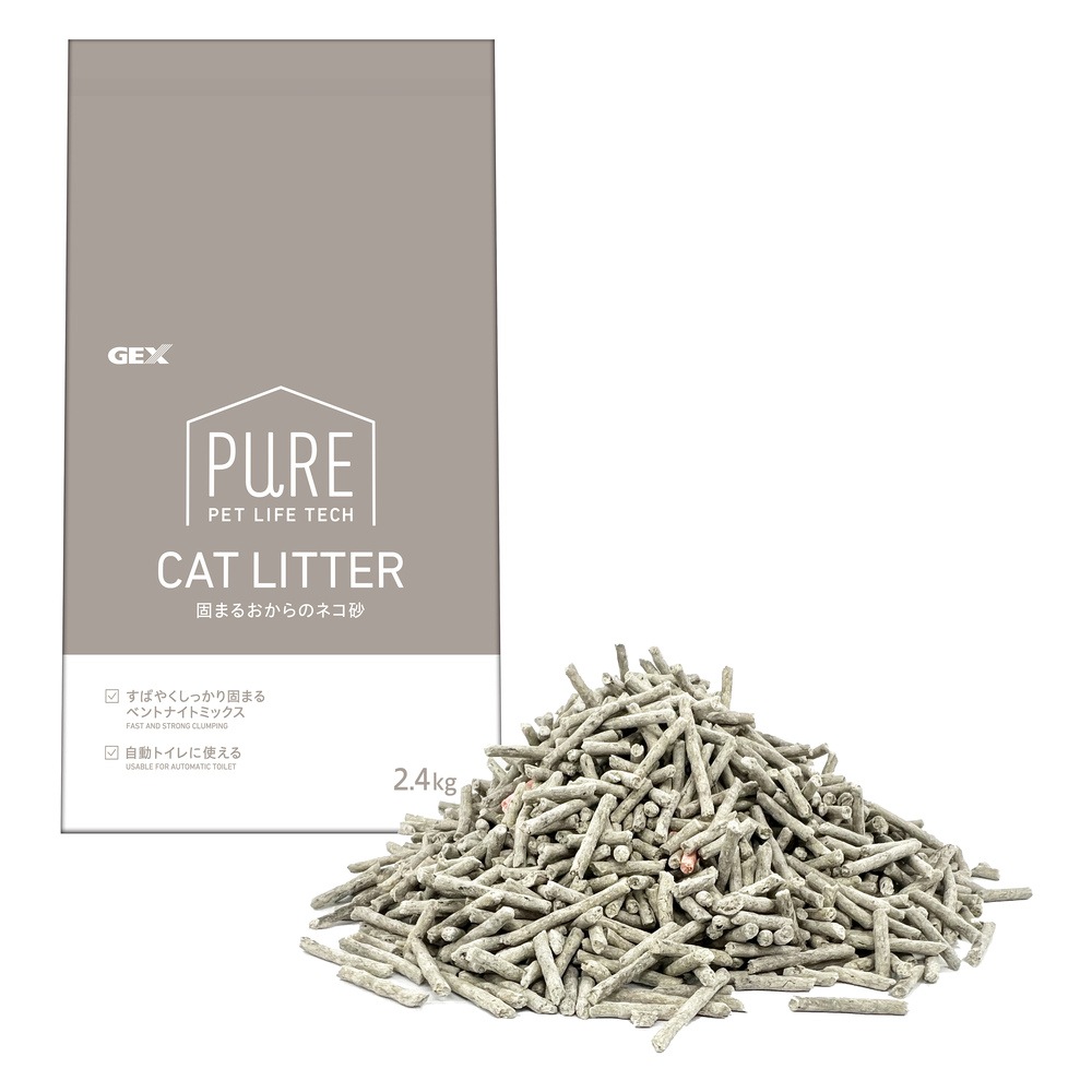 メーカー欠品中 次回1月下旬入荷予定です　ジェックス GEX PURE 固まるおからのネコ砂 2.4kg