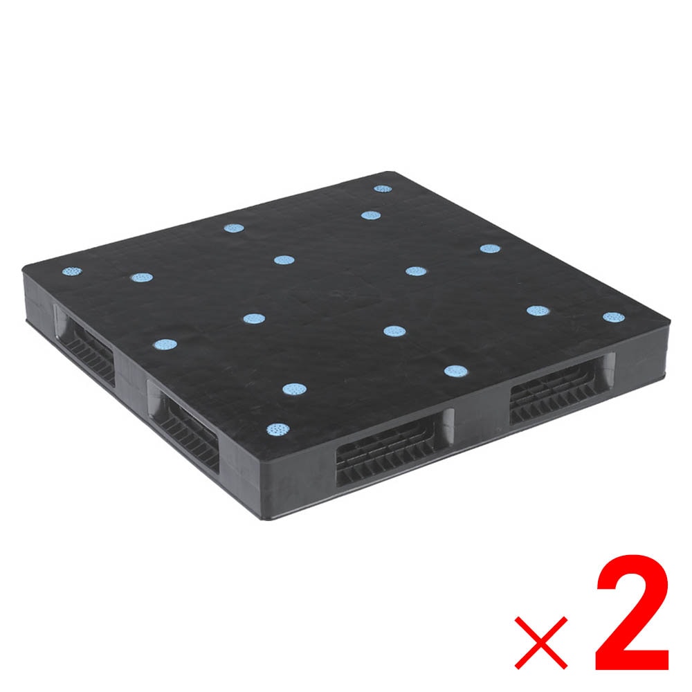 【送料無料】【法人限定】サンコー パレット R4-110110P-B 再生ブラック 8P0044-01 ×2個 セット販売 【メーカー直送・代引不可・置配不可】