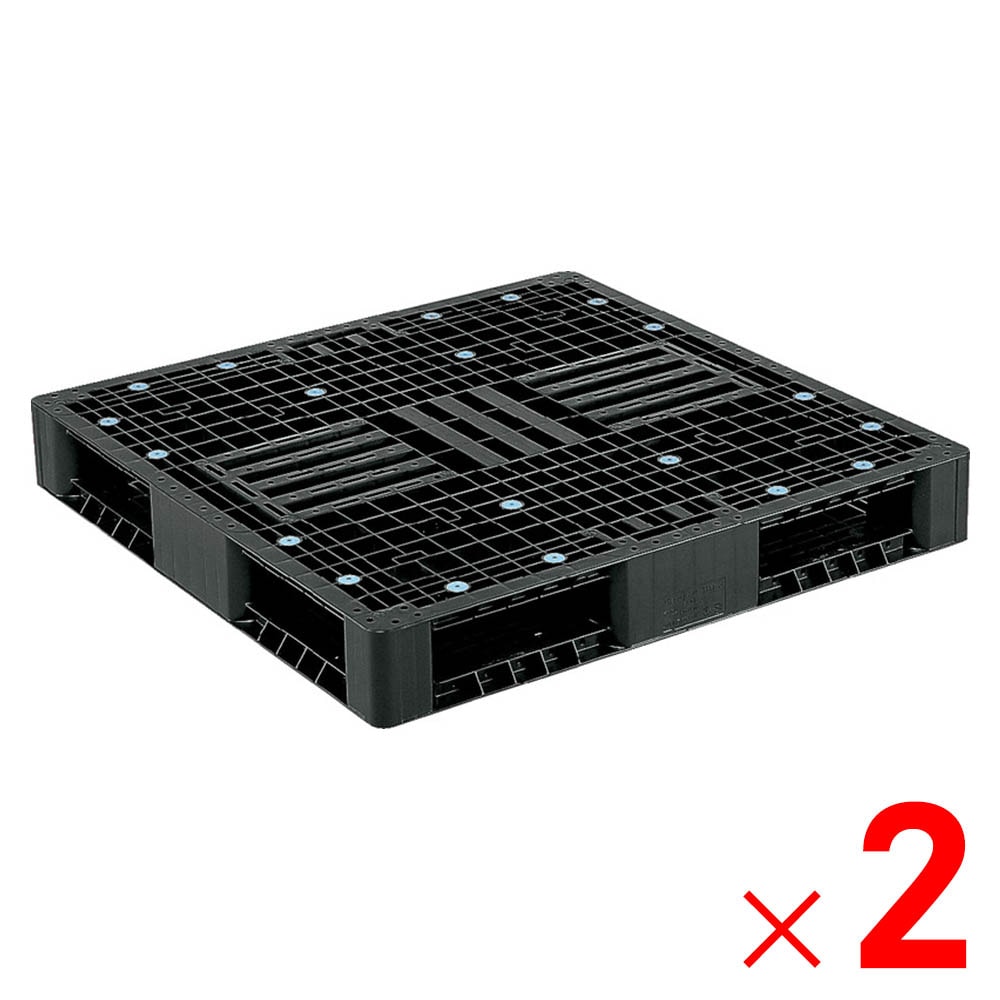 【送料無料】【法人限定】サンコー パレット R4-1111-3 再生ブラック 812183-00 ×2個 セット販売 【メーカー直送・代引不可・置配不可】