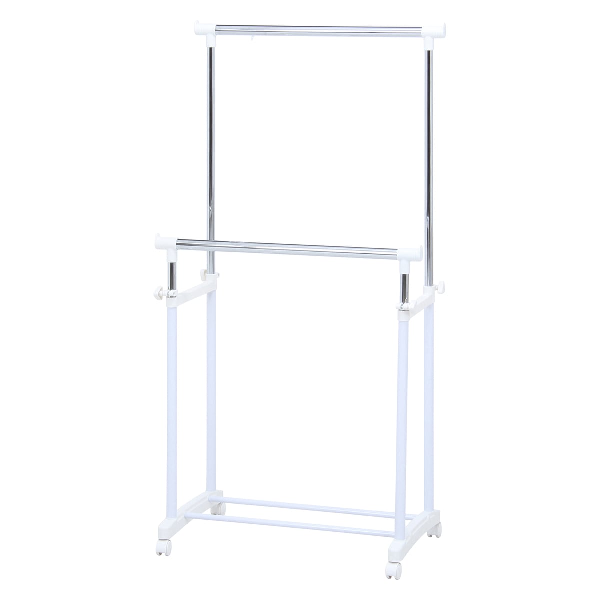 【送料無料】欠品中 次回4月中旬予定 不二貿易 パイプダブルハンガー 4644-A0-WH 14202 【メーカー直送・代引不可・置配不可・配送地域限定】