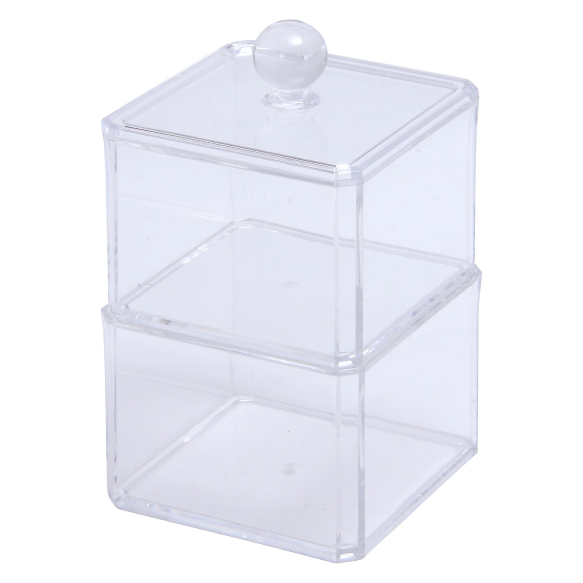 【送料無料】不二貿易 PSコスメ収納 蓋つき小物入れ2段 6019B 【メーカー直送・代引不可・置配不可・配送地域限定】