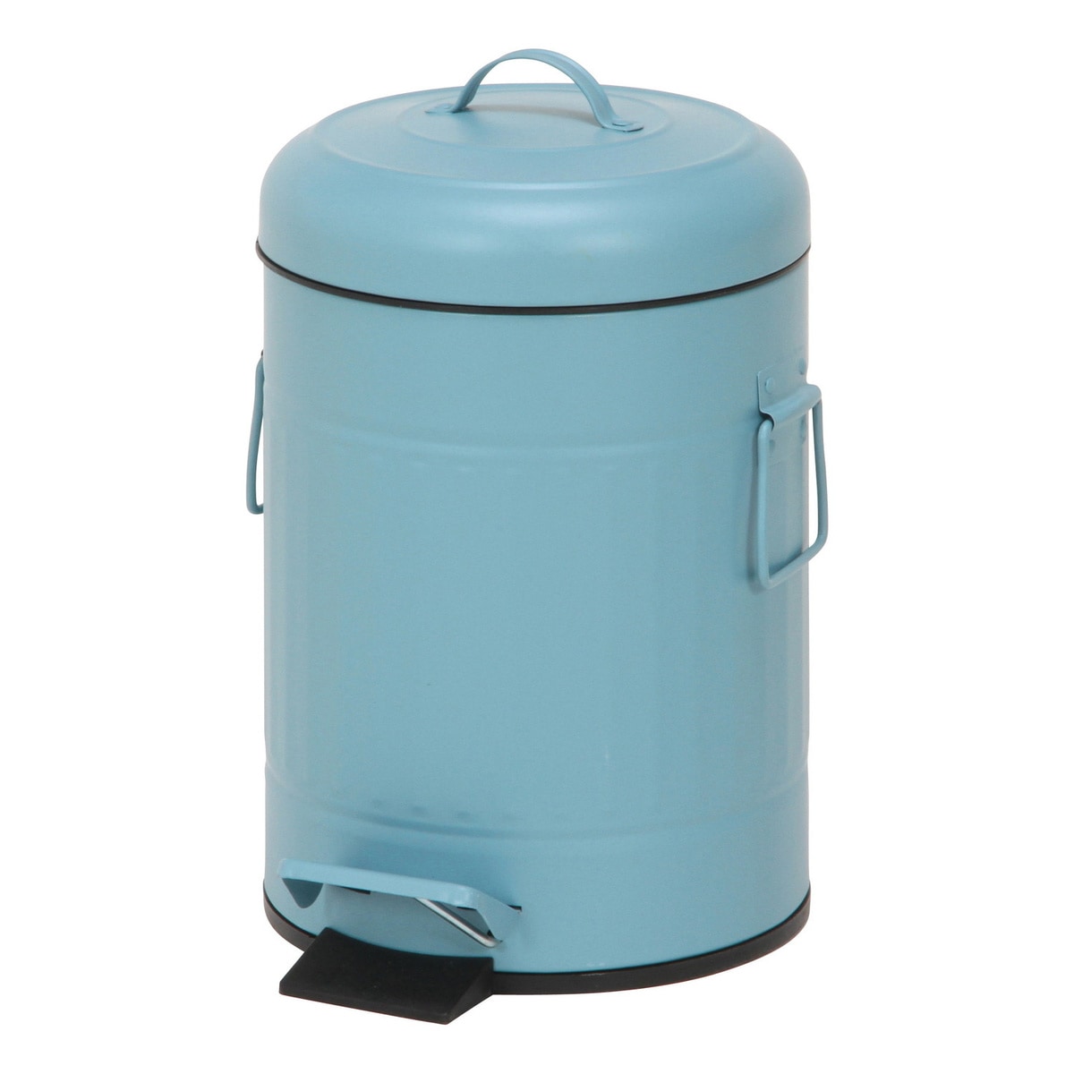 【送料無料】不二貿易 スチール ラウンドペダルペール 5L スモークブルー FTC313-5L 【メーカー直送・代引不可・置配不可・配送地域限定】