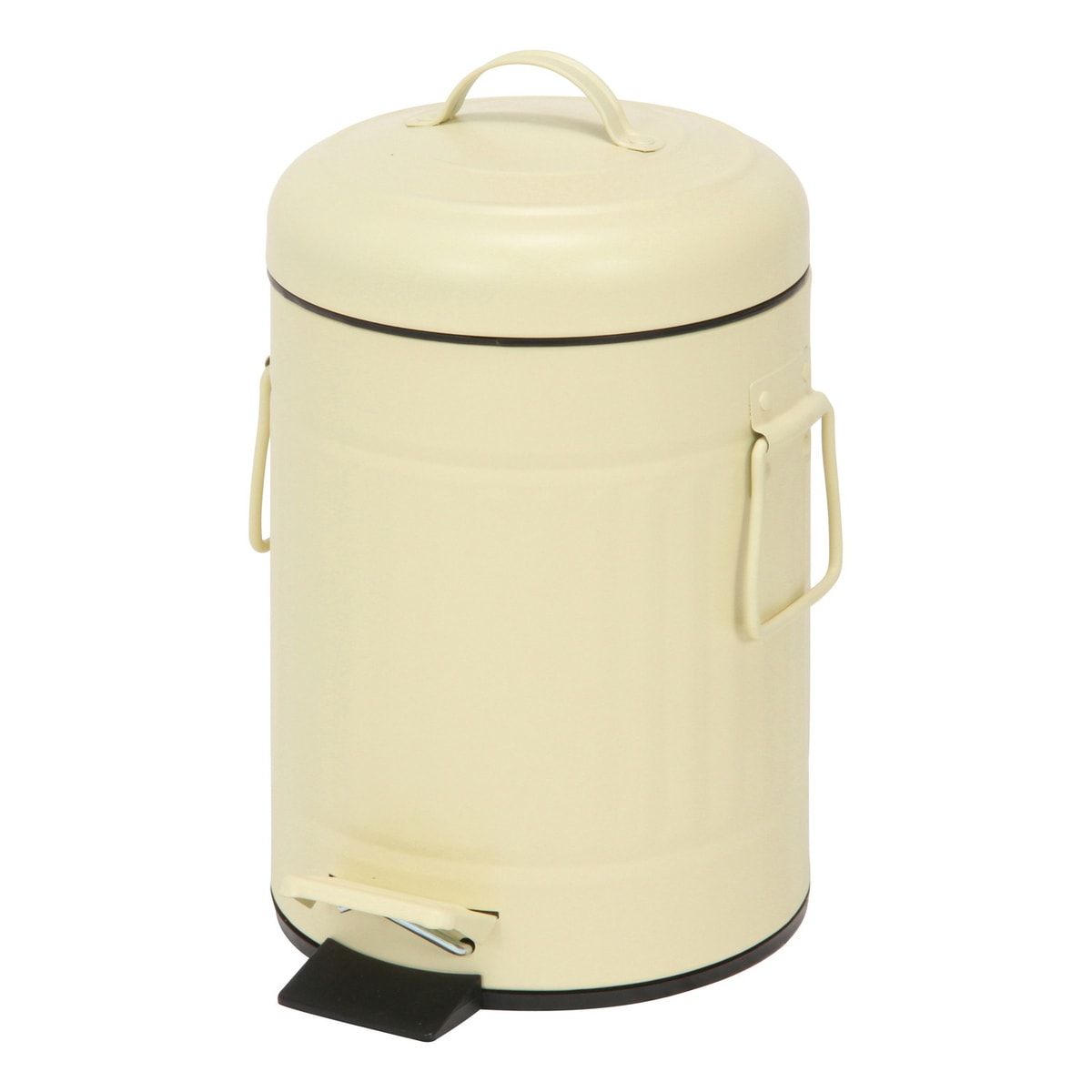 【送料無料】欠品中 12月下旬入荷予定　不二貿易 スチール ラウンドペダルペール 3L アイボリー FTC313-3L 【メーカー直送・代引不可・置配不可・配送地域限定】