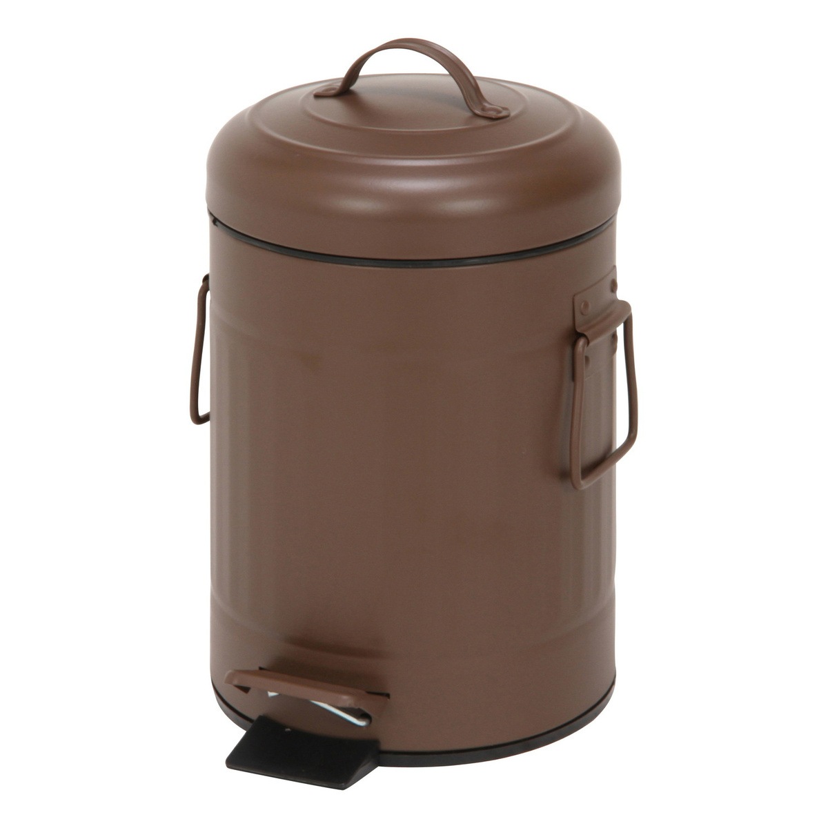 【送料無料】欠品12月下旬入荷予定 不二貿易 スチール ラウンドペダルペール 3L ブラウン FTC313-3L 【メーカー直送・代引不可・置配不可・配送地域限定】