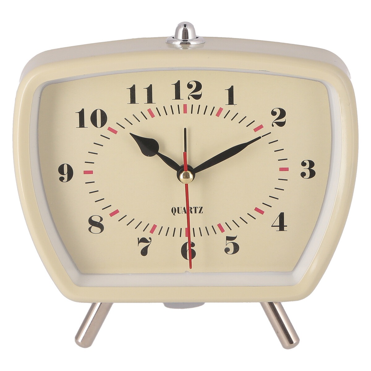 【送料無料】不二貿易 置時計レトロ ホワイト EG7102 【メーカー直送・代引不可・置配不可・配送地域限定】