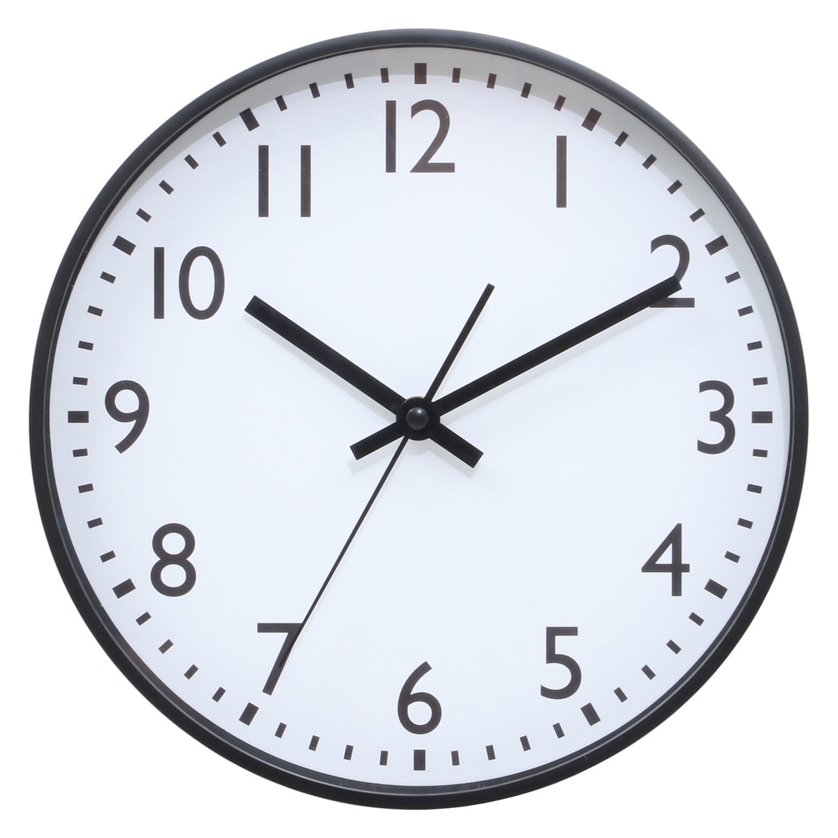 【送料無料】欠品中 次回4月上旬予定 不二貿易 静音式掛時計シンプル 25cm BK 6028 【メーカー直送・代引不可・置配不可・配送地域限定】