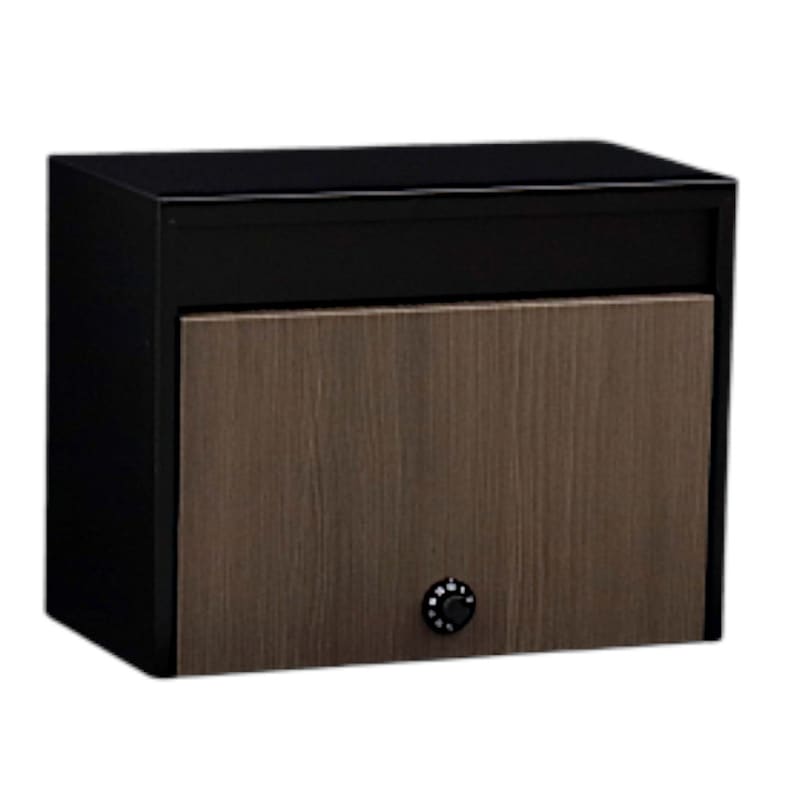 【送料無料】グリーンライフ 木目調大型郵便ポスト ダイヤル錠付き マットブラック FHM-70DMBK