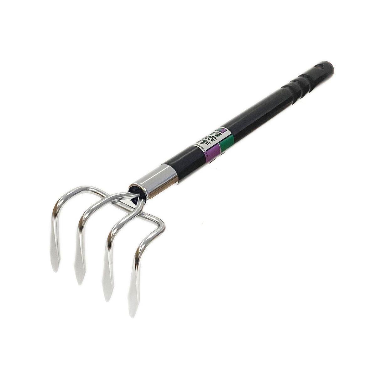 自然作 長柄ガーデンレーキ クマデ クローム木柄 4本爪 721015 アークランズ