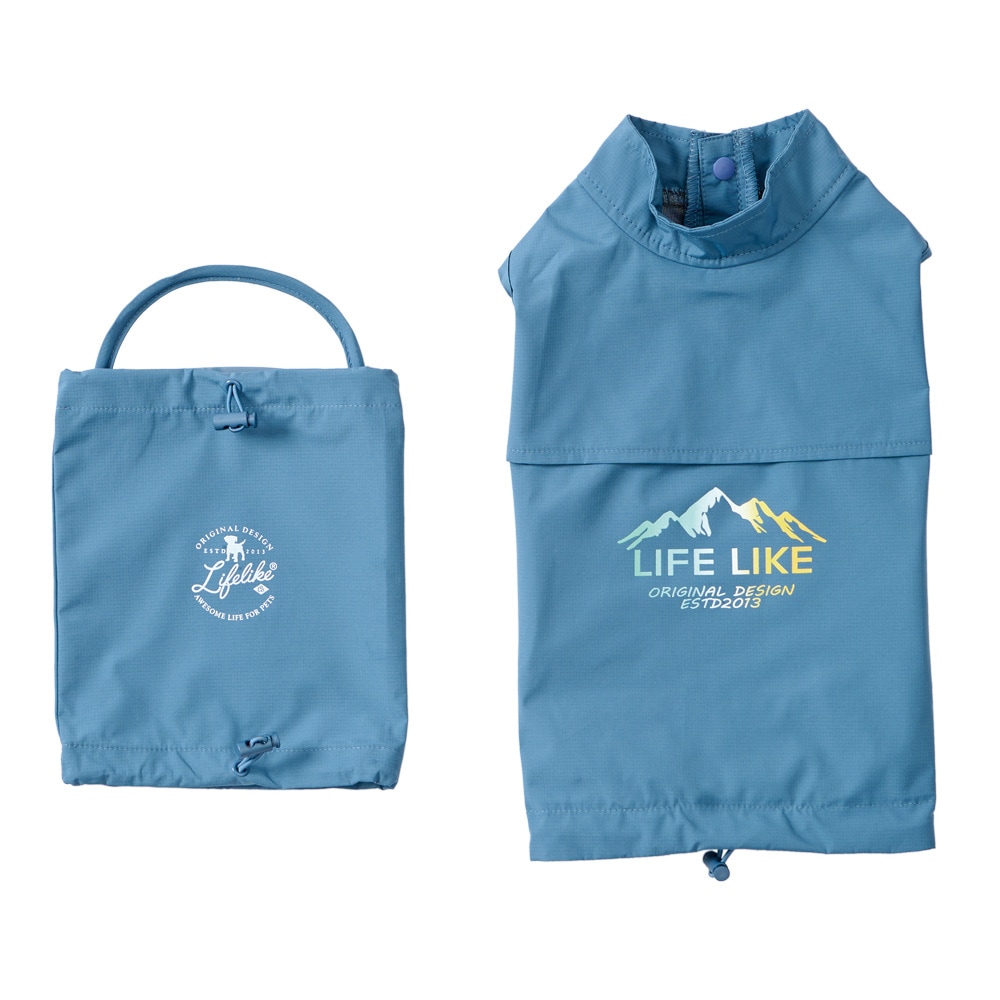 【送料無料】ライフライク マウンテンレインポンチョ ブルーグレー 4号 111R10