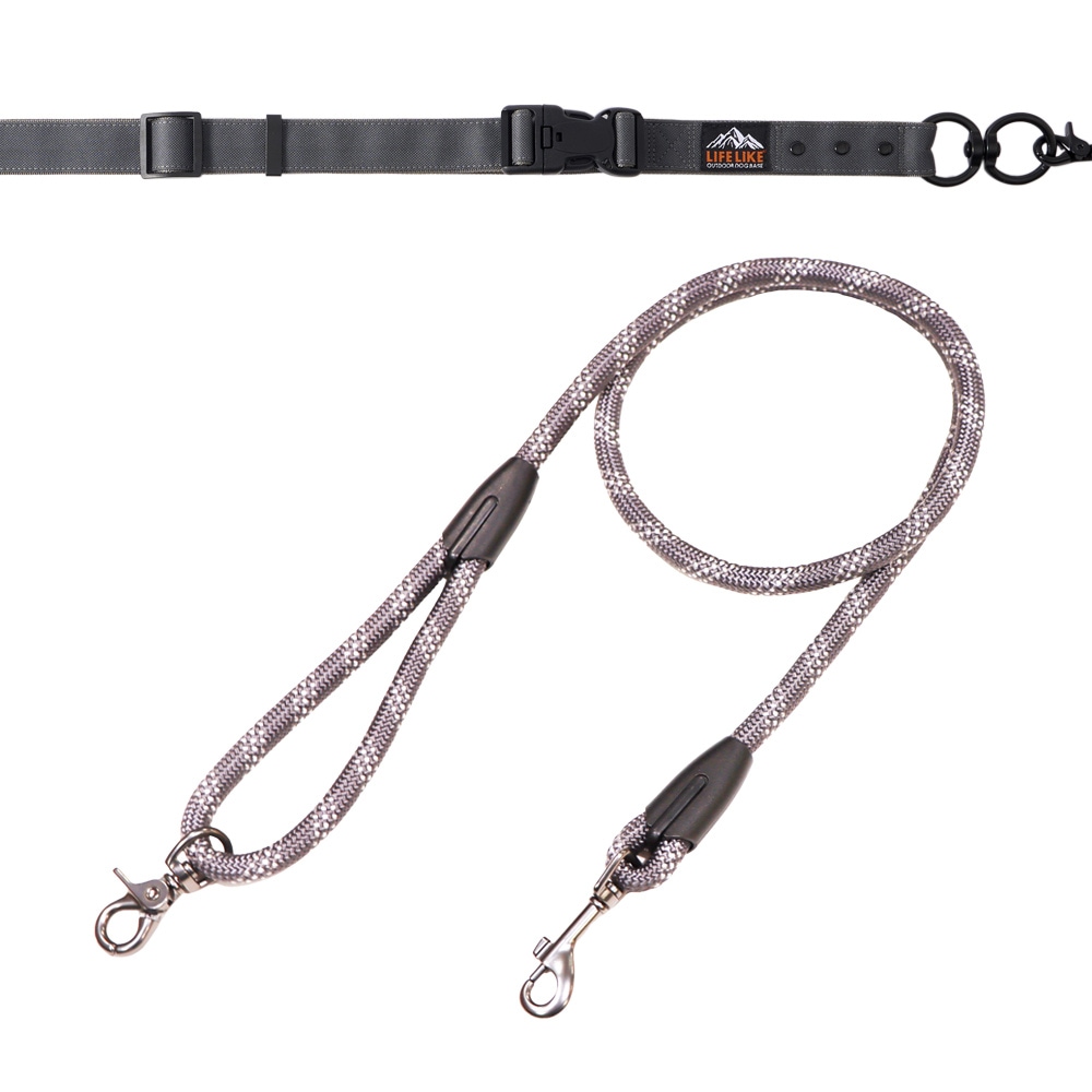 【送料無料】ライフライク 2WAYハンズフリーリード グレー 125R01