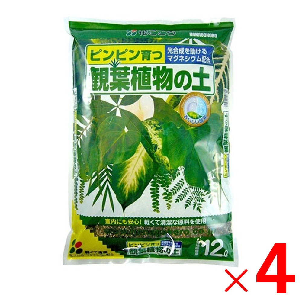 【送料無料】花ごころ 観葉植物の土 12L ×4個 セット販売