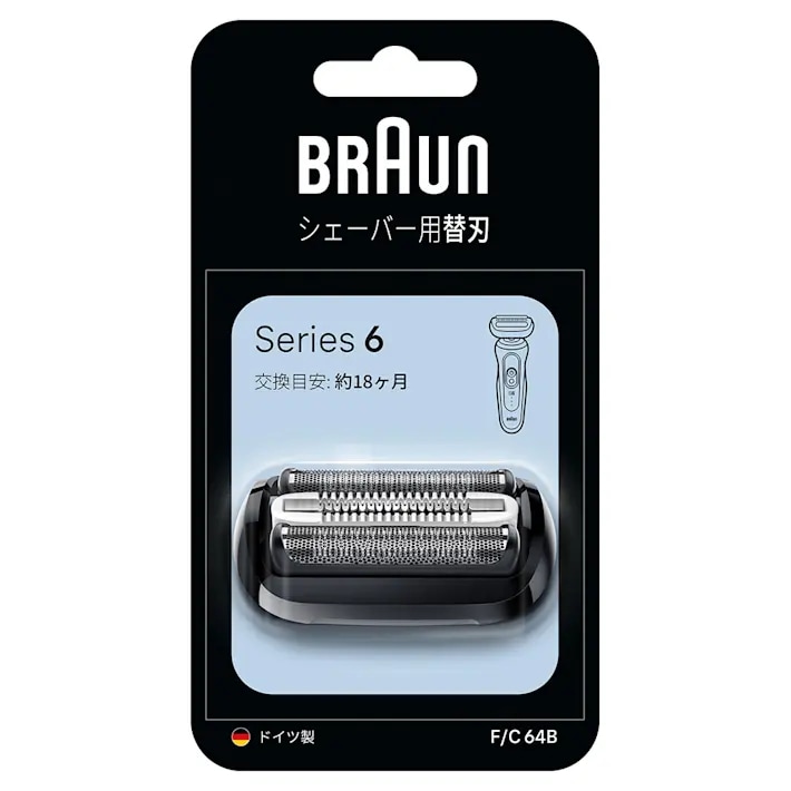 【送料無料】ブラウン BRAUN シェーバー替刃 シリーズ6用 ブラック F/C64B