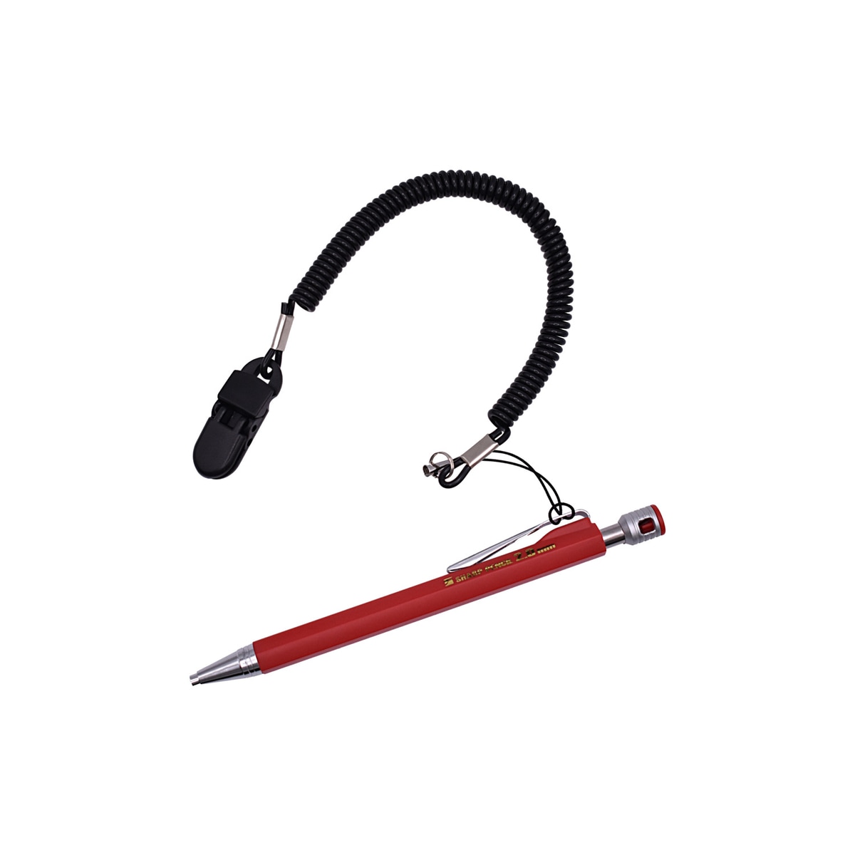祥碩堂 玄武 シャープペンシル 建築用 2.0mm 赤 芯削り付 落下防止ワイヤー付 110-R