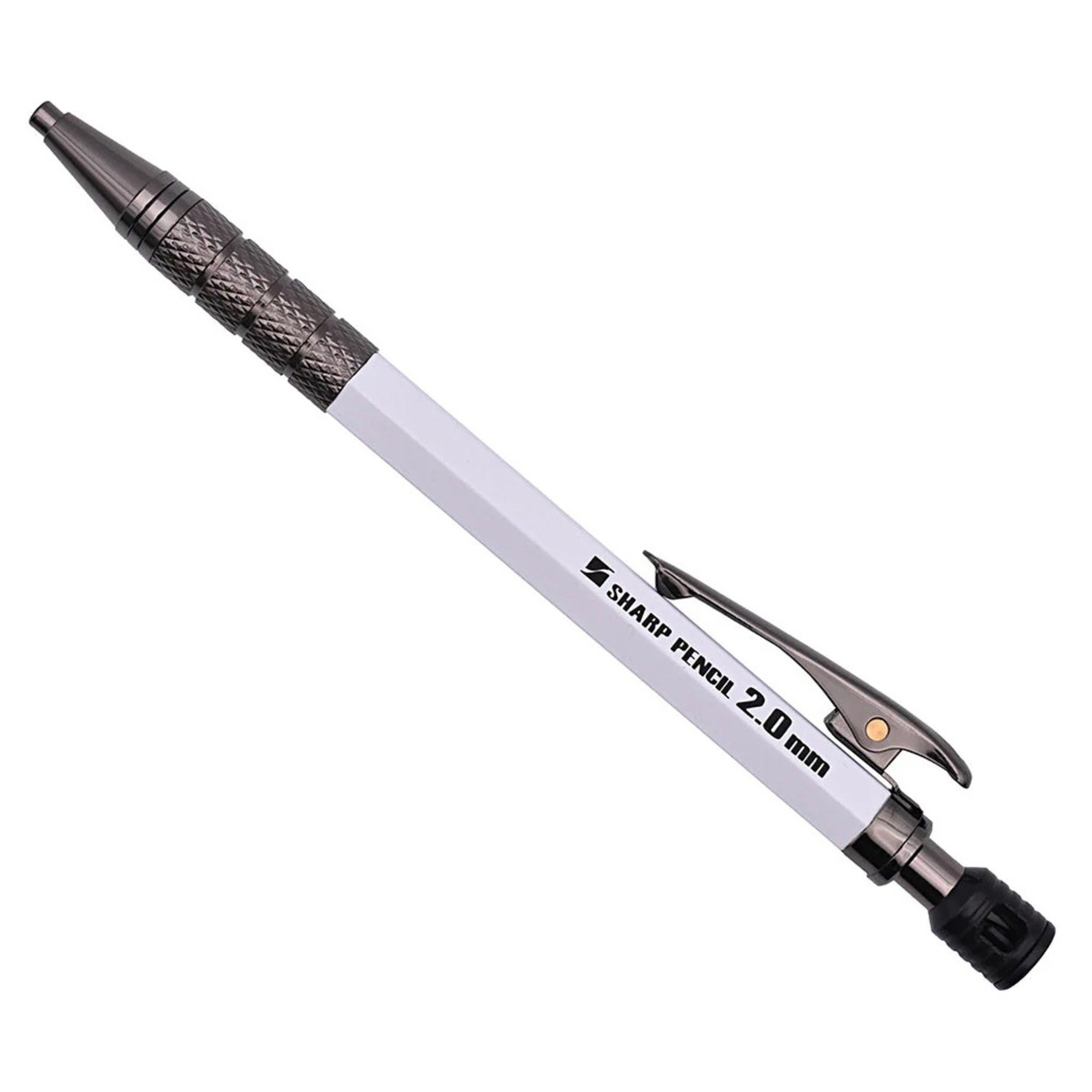 祥碩堂 朱雀 シャープペンシル 建築用 硬芯2.0mm 白 芯削り付 500-W
