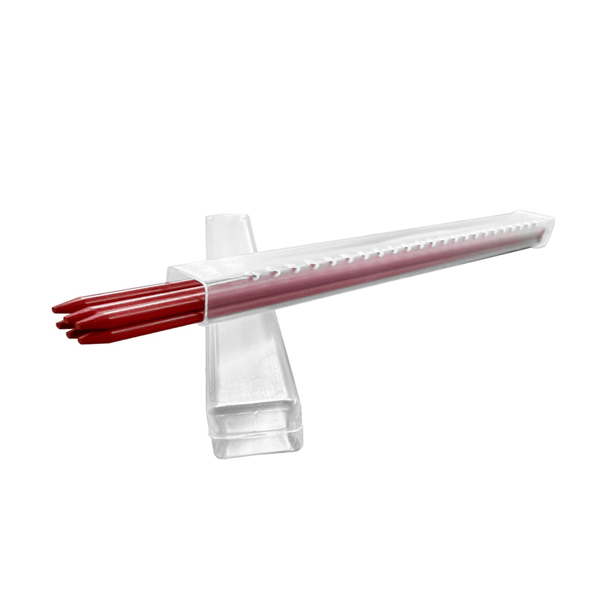 祥碩堂 朱雀 シャープペンシル 替芯 6本入 建築用 硬芯2.0mm 赤 500-R6