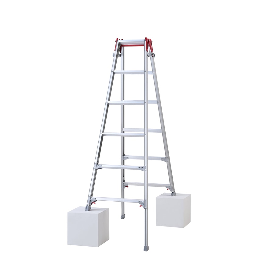 【送料無料】【法人限定】長谷川工業 脚部伸縮式はしご兼用脚立 ワンタッチバー付 RYZ-18d 【メーカー直送・代引不可・置配不可・配送地域限定】