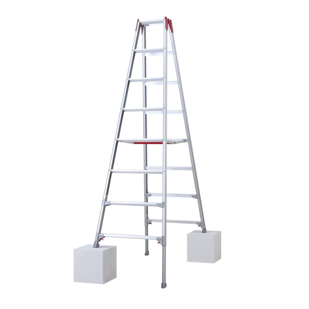 【送料無料】【法人限定】長谷川工業 脚部伸縮式専用脚立 ワンタッチバー付 RYZ-24d 【メーカー直送・代引不可・置配不可・配送地域限定】