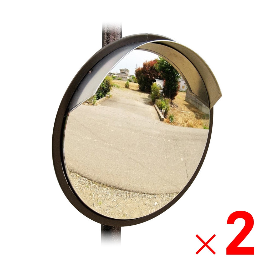 【送料無料】サンケイ技研 ステンレスミラー 径300 ポール式 ブラウン ×2個 セット販売